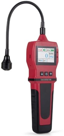 Detector de gas, 0-10000 PPM Detector de fugas de gas profesional/cuello de cisne CH4 carbón natural combustible gas combustible analizador rápido sensor 4 alarma para el hogar y la autocaravana