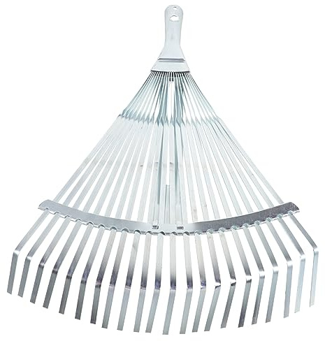 UKCOCO Rastrillo De Jardinería Extensible De Metal para Jardín y Césped Cabezal Ajustable De 22 Dientes, Herramienta Manual Ligera y Resistente para Hojas y Limpieza Exterior
