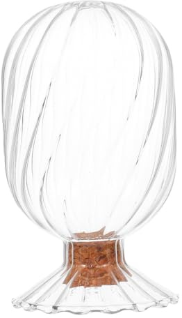 Amosfun Tarro Forma Vidrio en Habitación Transparente decoración de Hélice Tapa de Corcho, Frasco de Almacenamiento Campana y Cerillas, Adecuado para Cocina y Baño