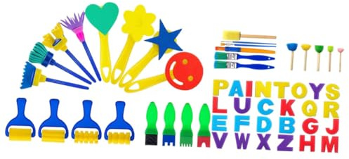 UKCOCO Lot Éponges à Peindre pour Garçon Fille De Peinture avec Éponges De Formes Variées Coffret De Dessin pour Garçon Fille