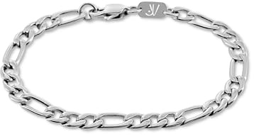 JVillion Figaro Armband Silber Herren 5mm Gliederarmband Minimalistisch Streetwear Schmuck Wasserfest Geschenkidee