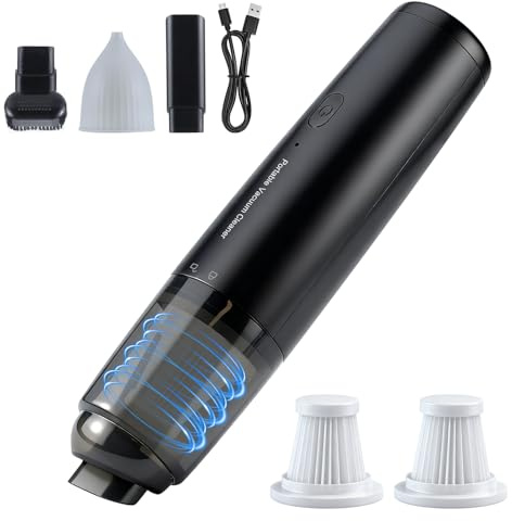 Aischens Aspirapolvere Portatile Senza Fili,Aspirapolvere per Auto Portatile con Filtro HEPA,2 Modalità di Aspirazione,Mini Aspirapolvere a Mano per Auto,Peli di Animali Domestici,Scrivania,Tastiera | 2 Modalità di Aspirazione,Mini Aspirapolvere a Mano per Auto,Peli di Animali Domestici,Scrivania,Tastiera