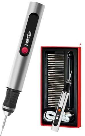 WerkStift PRO Ultimativer kabelloser tragbarer Gravierstift für Künstler, Heimwerker - über 50 Oberflächen gravierbar, anfängerfreundlich, wiederaufladbar, 30 Bits inklusive
