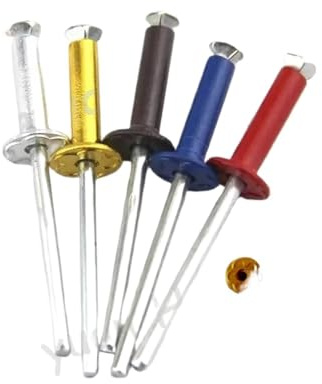di rivetti ciechi Rivetti pop in alluminio colorati M3.2 M4 M5 for scatole di vino, ciechi, aperti, con fiore prugna(Red,M4x13mm(50Pcs))
