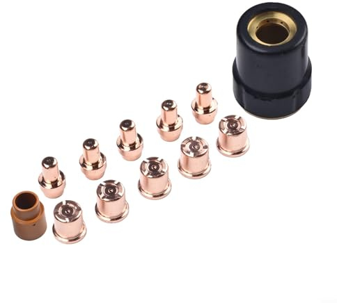 Shophubio Plasmaschneider Ersatzspitzen und Düsen Kit für Cut40, 5er-Pack Elektroden und Düsen mit Wirbel für Ring und Schutzhülle für Trafimet für Versa-Cut