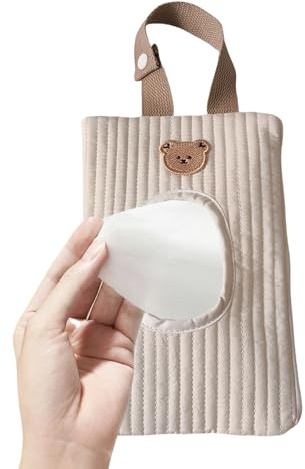 Distributeur de lingettes pour bébé – Porte-couches réutilisable, pochette à mouchoirs rechargeable | Organisateur d'hygiène de voyage en coton léger, conception d'accès extractible doux, sac à langer