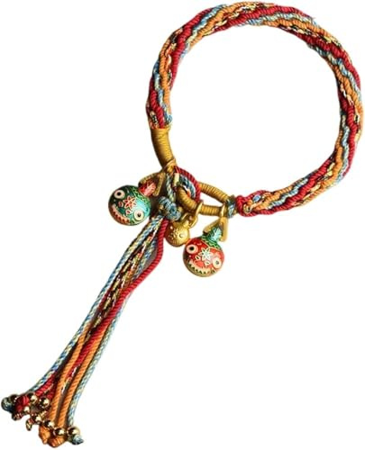 Vävt armband, personligt armband, handvävt kinesiskt vindbomullsrep reinkarnationssmycken armband som sväljer gulddjurshandrep kvinnligt rött rep handrep familj på tre/11846(Red)