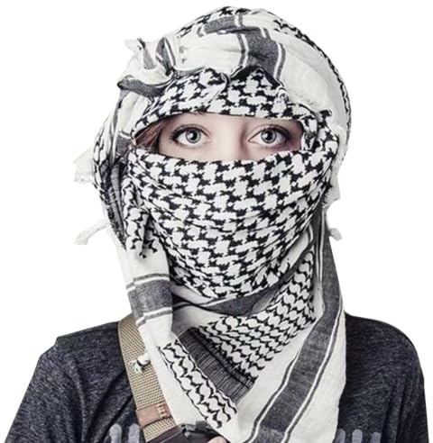 Desert Scraf,Hatta Palestine Scraf bekväm traditionell bomull Shemagh | Palestina huvudduk Män Kvinnor Dagliga Huvudbonader Utomhus Resor Vandring Festival Kostym Fest Shemagh Halsduk Modeaccessoa