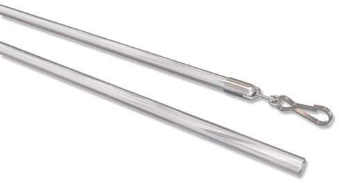 Interdeco Schleuderstäbe/Gardinenstäbe (2 Stück) Glasklar aus Kunststoff für Gardinen/Vorhänge, Remo, 125 cm