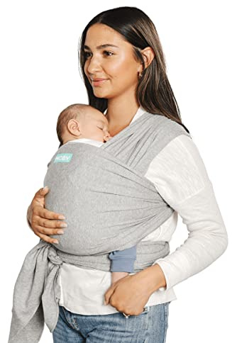 Moby Classic Babywrap – bärsele för nyfödda till småbarn – bärselar – perfekt babyhållare för mamma och pappa – justerbar för alla kroppstyper – kan bära spädbarn upp till 15 kg – grå