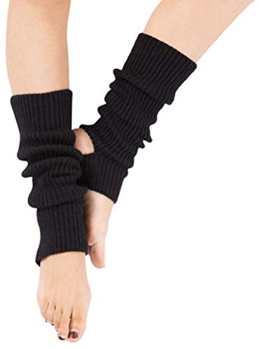 Taigood Damen Mädchen Ballettstulpen mit Fersenloch Beinwärmer Ballett Stulpen Legwarmer Armstulpen ca. 43 cm 80er Jahre 1980er Jahre