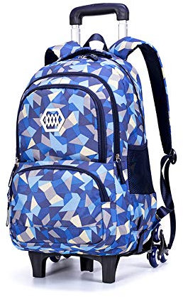 BOZONLI Trolley Schulranzen Rucksack Schulrucksack 6 Räder Schulranzen Mädchen Groß Wasserdichter Rucksack mit Rollen für Mädchens Teenager