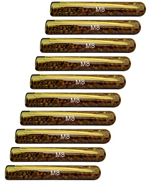 10x cartuchos de anclaje compuesto M8 para brocas Ø 10mm, mortero de resina sintética, cartucho de vidrio, cartucho de mortero, taco químico