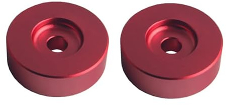 DEWHEL Aluminium-Adapter mit 45 U/min, kompatibel mit 17,8 cm (7 Zoll) Vinyl-Schallplatten, Kuppel, 45 Adapter-Player, Plattenspieler-Zubehör (2 x Rot)