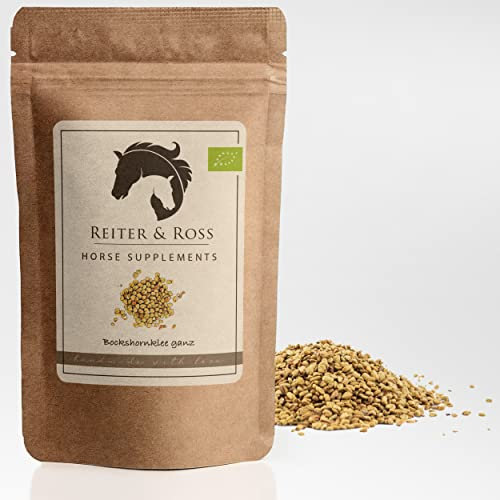 Reiter & Ross® Bio Bockshornkleesamen Pferd | ganze Bockshornklee Samen | artgerechtes Einzelfuttermittel | 100% natürliche Fenugreek Seed | Bio Bockshornklee Pferd | plastikfrei verpackt (500g)
