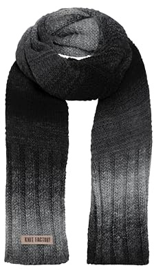 Knit Factory - Mace Halsduk - Anthracite/Light Grey - 220x60 cm