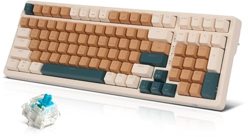 Qisan Mechanical Wireless Keyboard USB Wired Gaming Keyboard 6 Colors Led Backlit Keyboard Blue Switch 100 Keys US Layout | Computer Accessories | Mechanical Keyboards Wireless | Gaming Keyboards