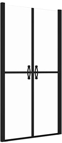 Hommdiy Duschtür Moderne Handgriffe Nischentür Pendeltür Schwenktür Duschabtrennung Dusche Duschkabine Badezimmer Transparent Schwarz 101 * 190cm