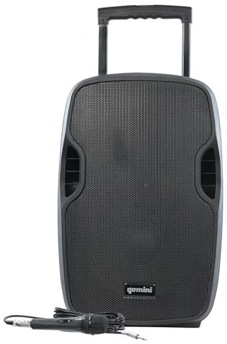 Enceinte Active Gemini AS-12TOGO Sono DJ sur Batterie, 1500W, 12 Pouces, avec USB SD Bluetooth Radio FM, Microphone