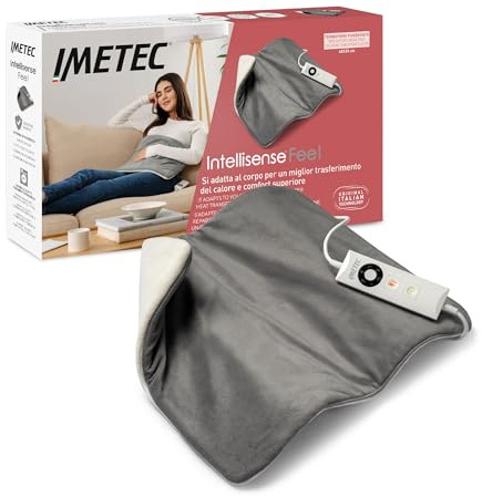 Imetec Intellisense Feel, Mehrzweck-Heizkissen, Für Rücken und Bauch, Schnelle Erwärmung, Hypoallergenes Material, 5 Temperaturen, Elektroblocksicherheit, Waschbar