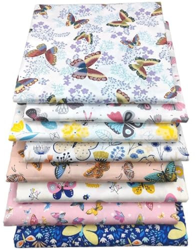Wambere 8 Stück Baumwollstoff Patchwork Stoffe,Meterware Stoffpaket Baumwolle Stoffe zum Nähen DIY Baumwoll Cartoons Gedruckt Craft Stoffe für Nähen DIY Handwerk,25x25cm