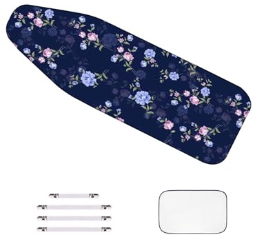 WTAIS Extra Large - Ironing Board Covers 150x60cm, Thickened - 2 In 1 Design Peach Flower Pattern Extra Steam Permeability - Ironing Board Cover, with Fasteners