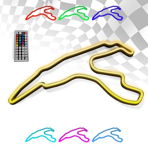 Spa Francorchamps - Applique murale LED néon - Avec télécommande - Pour fans de Formule 1 - Cadeau idéal