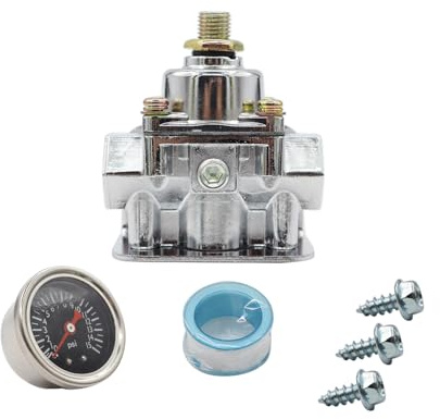Low Fuel Pressure Regulator 12-804 Chrome Adjustable Carbureted Fuel Pressure Regulator 1-4 PSI