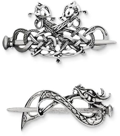 AIYVELU 2 Pcs Vintage keltischen Knoten Haarspangen, Antik Silber Wikinger Stil, für Hochzeit und Party