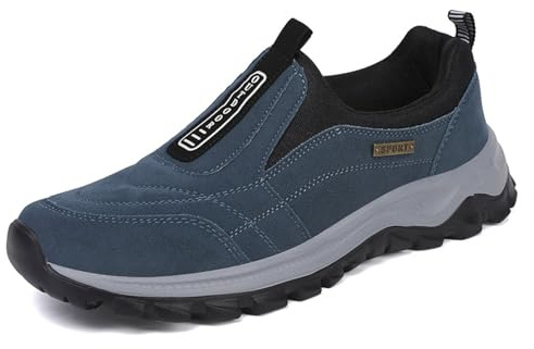 Sudychen Slip-on-skor för män vandringsskor i mocka med bekväma vandringsskor utomhus