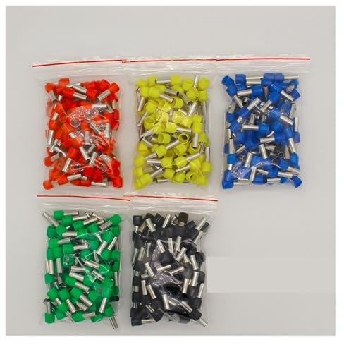 EKFBQBGW E10-12 Tube Insulating Insulated terminals 10MM2 Cable Wire Connector 100PCS/Pack Insulating Crimp Terminal Connector (Nero)