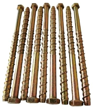 AF4F M6 x 150mm Concrete Self Tapping Masonry Bolt Anchor Screw (10 Pack) 10mm Hexagonal Head fix to Masonry, Brick, Marble, Stone etc