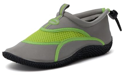 JOMIX Escarpines Mujer Agua con Elástico Zapatos de Agua con Suela Antideslizante Zapatillas Acuáticos Secado Rápido Trail Running Playa Buceo Surf WDS250062, Gris Verde, 38 EU