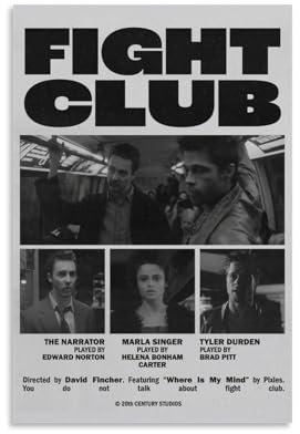 Lenaeo Empire Interactive - Poster Fight Club Movie Collage, vintage, per camera da letto, 30 x 45 cm