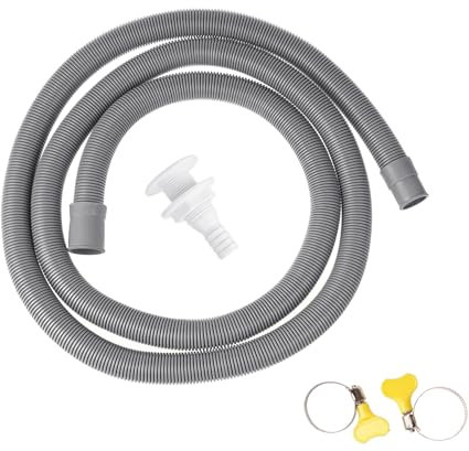 Long Service Washing Machine Drain Extension Set with Clamps Drain Hose Extension for Washing Machines 2M Hose with Clip