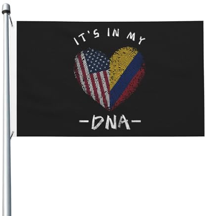 Drapeaux De Jardin La Colombie, C'Est Dans Mon Adn Colombien Usa Drapeau Fierté Couleurs Vives Bannières Extérieure Résistant Bannière Jardins Pour Fête Balcon Défilé 90X152CM
