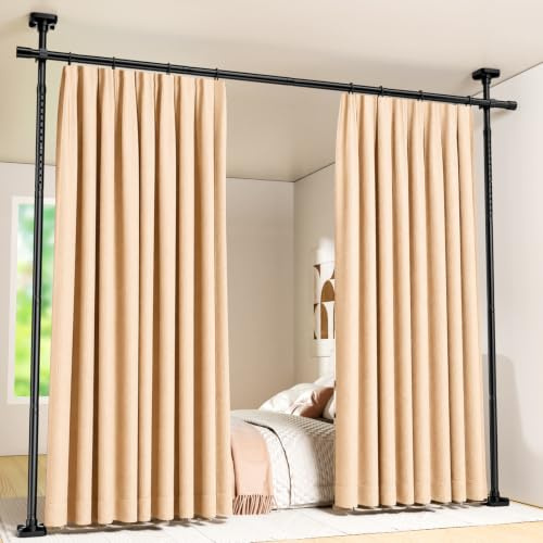 Room Divider Curtain Rods No Drilling, Adjustable122-305cm(H) 71-178cm(W)