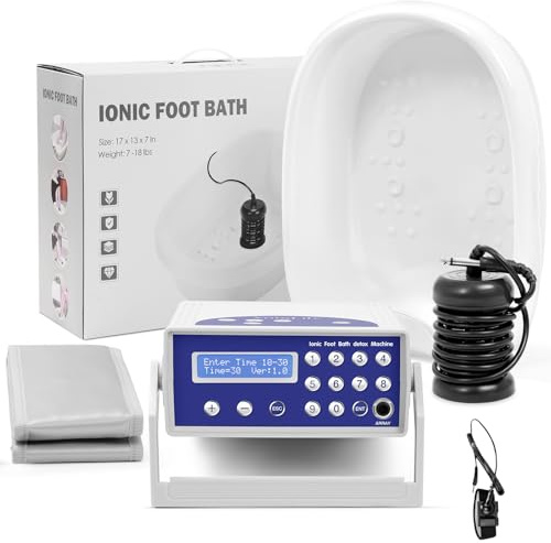 Vniolife Baño de pies de iones 2026 Upgrade profesional Detox para pies con pantalla LCD, incluye cinturón térmico, 1 boquilla de iones y almohadilla de limpieza, para casa, estudio de bienestar