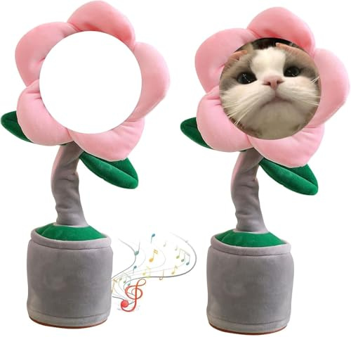 Dancing Flower with Custom Face,Personalized Singing Dancing Sunflower Toy, Custom Singing Dancing Talking Sunflower Toy with Voice Recording,Interactive DIY Birthday Festival (Pink)