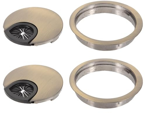 HYTROVE Wire Hole Cover 2Pcs Zinc Alloy 2.36 Inch Round Desk Grommet for Computer and Home Office Cable Organisation