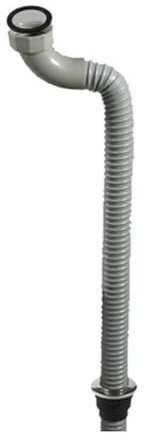 Tuyau de vidange de baignoire, tuyau d'évacuation de douche flexible 800 mm avec fil d'acier et piège anti-odeur, G1-1/2 gris