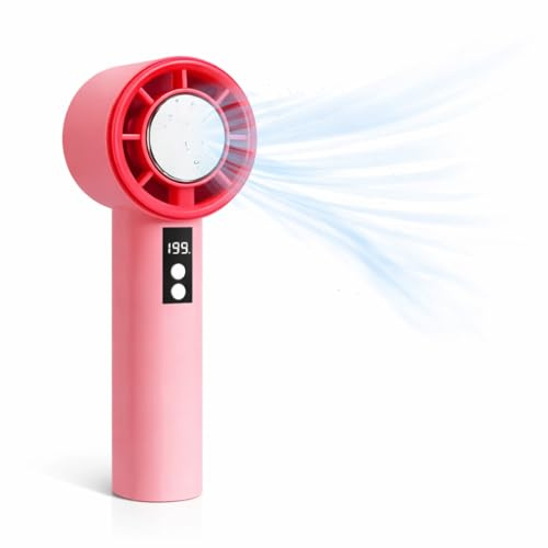 TK Gruppe Timo Klingler Handventilator mit Kühlfunktion integriert bis zu 5° Celsius - Mini Ventilator - Taschenventilator mit USB C wiederaufladbar tragbar (Rosa)