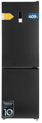 Cecotec Frigorífico Combi Bolero CoolMarket Combi 409 Dark E. 409 L, Altura 184,6 cm, Ancho 59,5 cm, Total NoFrost, Sistema Multi AirFlow, Cajón Fresh Flex, Compresor Inverter, Modo Inteligente