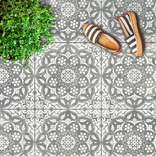 2 x Faux Tile Stencils - Paint Tile Effect on Floors Walls Furniture - Azar 23.5 (595mm) Single