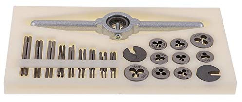 Gewindebohrer Set, 31 Stücke Mini HSS Metrische Gewindestopfen Gewindebohrer Dies Schraubenschlüssel Griff Set M1-M2,5 Schraube Neu von Yintiod