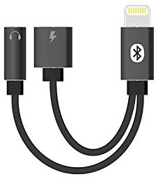 S-link SL-TA40M - Cargador Bluetooth 2 en 1 de metal gris Lightning + convertidor de auriculares