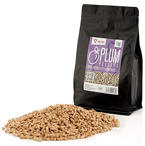 BBQ-Toro Pellets de Prunes 100% Bois de Prunier | 1 kg | Pour Barbecue, Fumoir, Four à Pizza et Systèmes de Chauffage