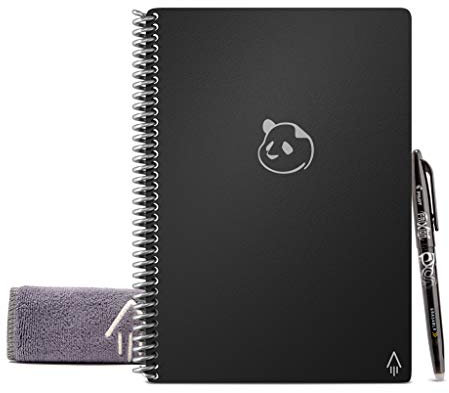 Rocketbook Panda återanvändbar veckoplanerare – digital A4 anteckningsbok, svart smart anteckningsblock, daglig akademisk dagbok, att göra-lista, Bullet Journal, med Frixion raderbar penna,