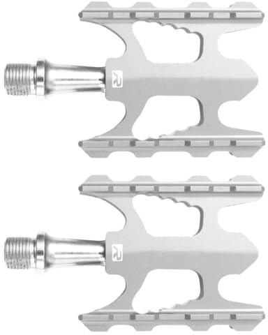 VOSAREA, pedali da bicicletta, ultraleggeri per mountain bike, bici da corsa, in lega di alluminio, pedali pieghevoli, antiscivolo, per mountain bike, BMX, ciclismo, city bike, nero, 741YE3K40G09PK,