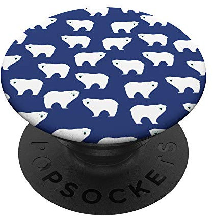 Cute Polar Bear Print PopSockets PopGrip: Ausziehbarer Sockel und Griff für Handys/Tablets mit Tauschbarem Top